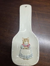 Vinta Otagiri Cat Spoon Rest Off-white Cream The Edith Collection Ceramic 8-1/2”