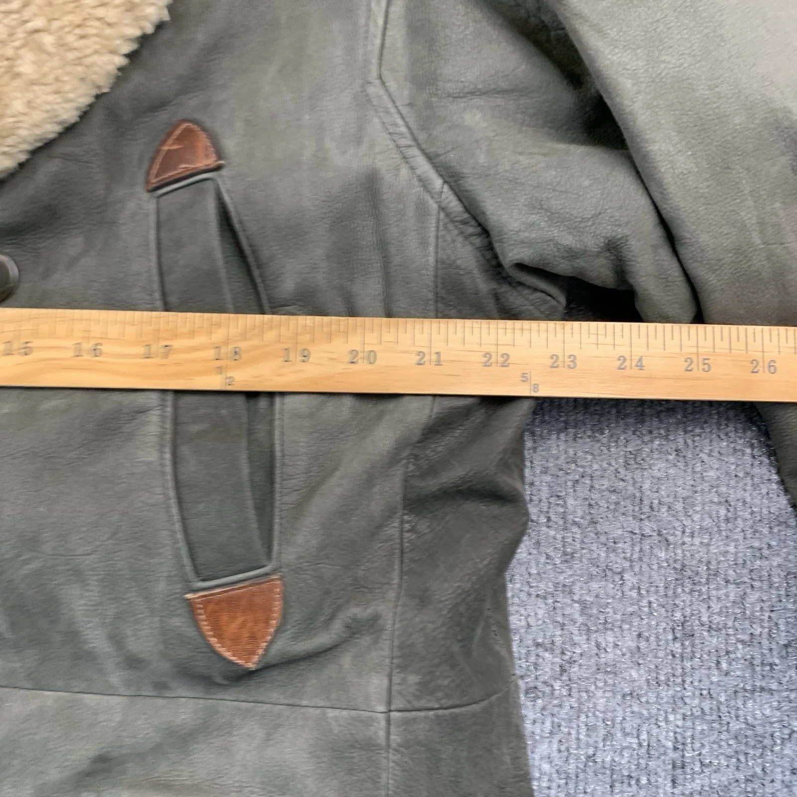 Rare LONE PINE American Made Barnstormer Leather Jacket, Wool Shawl Collar 42 - product detail image 4