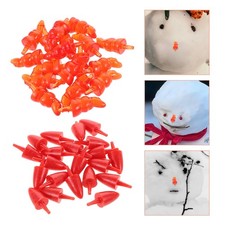100 Pcs Orange Plastic Snowman Nose Replacement Carrot Prop for Holiday Crafts