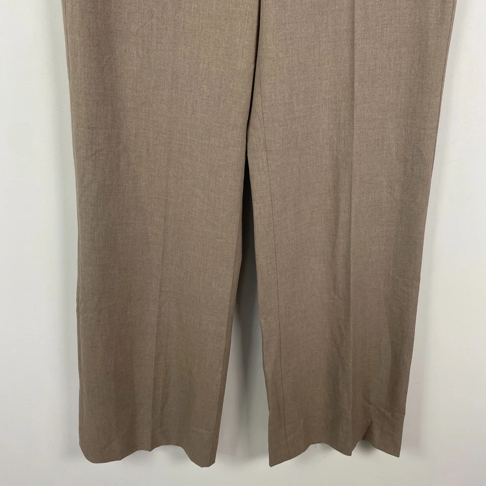 Pantalón Largo Alto Sally Pierna Ancha Talla 8 Marl Visón Beige Elástico Foto 3 de 4