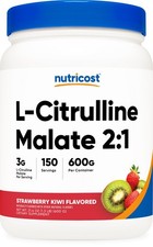 Polvo de malato Nutricost L-citrulina (600 g) (kiwi fresa)