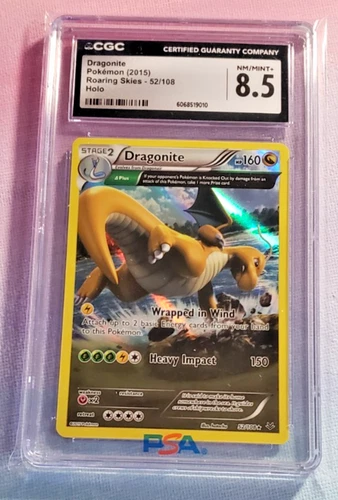 2015 Pokemon Dragonite 52/108 Roaring Skies Holo Rare CGC 8.5