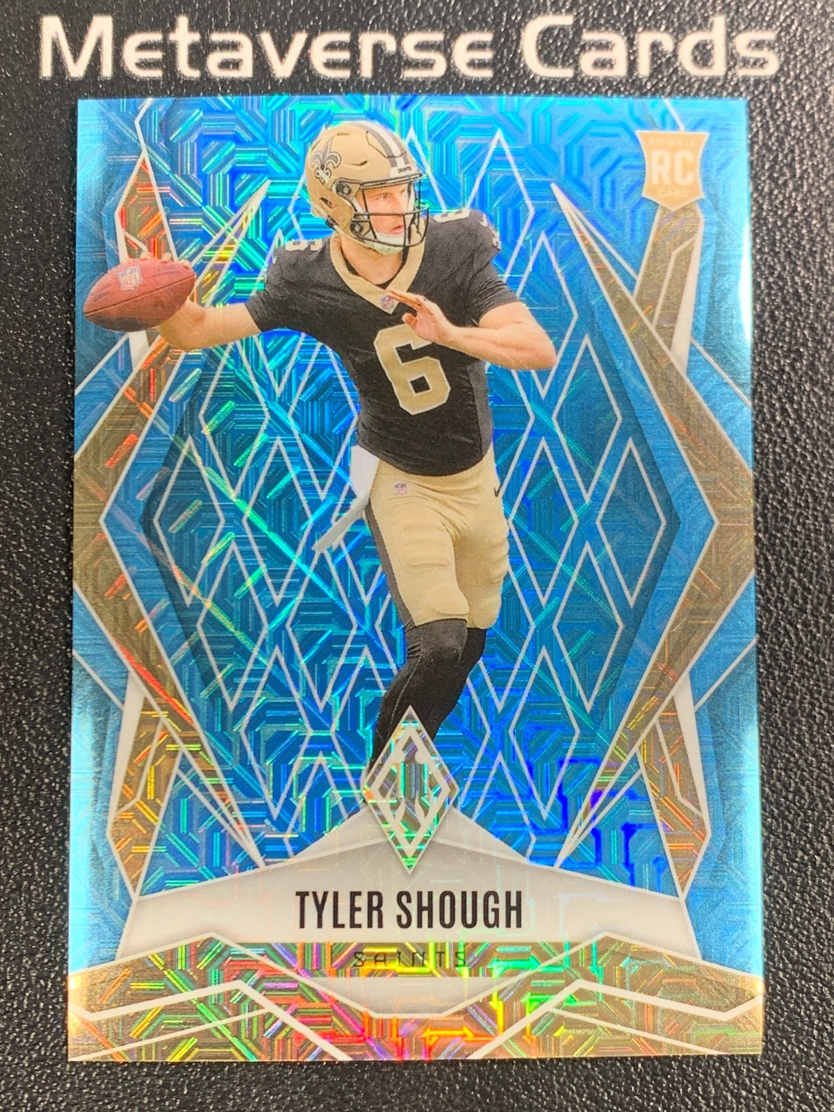 2025 Panini Phoenix #169 Tyler Shough Light Blue Mojo Rookie RC 13/85 Saints