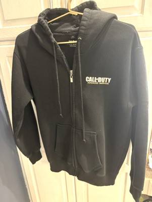 Call of Duty Hoodie XL Advanced Warfare Black Zip Up  Kangaroo Pockets Free Ship