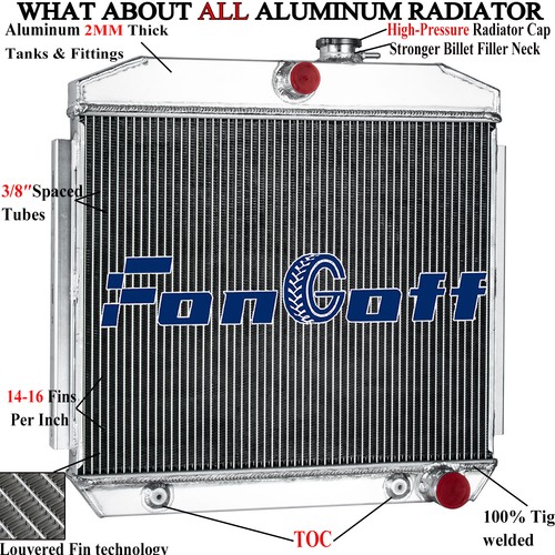 3-Row Aluminum Radiator – For 1955-1957 Chevy Bel Air, Nomad, 150, 210 (V8)