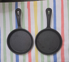 Pair of Small Cast Iron frying pan skillet sh...