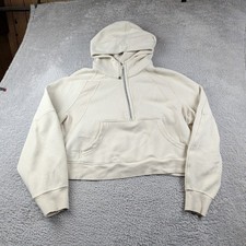 Lululemon Hoodie Womens XL/XXL Beige Scuba Oversized Half Zip Lw3dm4s Soft