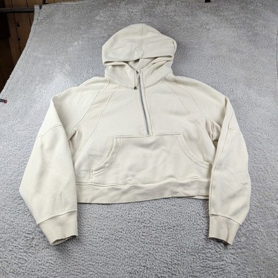 Lululemon Hoodie Womens XL/XXL Beige Scuba Oversized Half Zip Lw3dm4s Soft