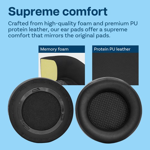 Almohadillas de repuesto para Corsair Virtuoso RGB inalámbricas/XT - cuero PU negro - Imagen 3 de 5