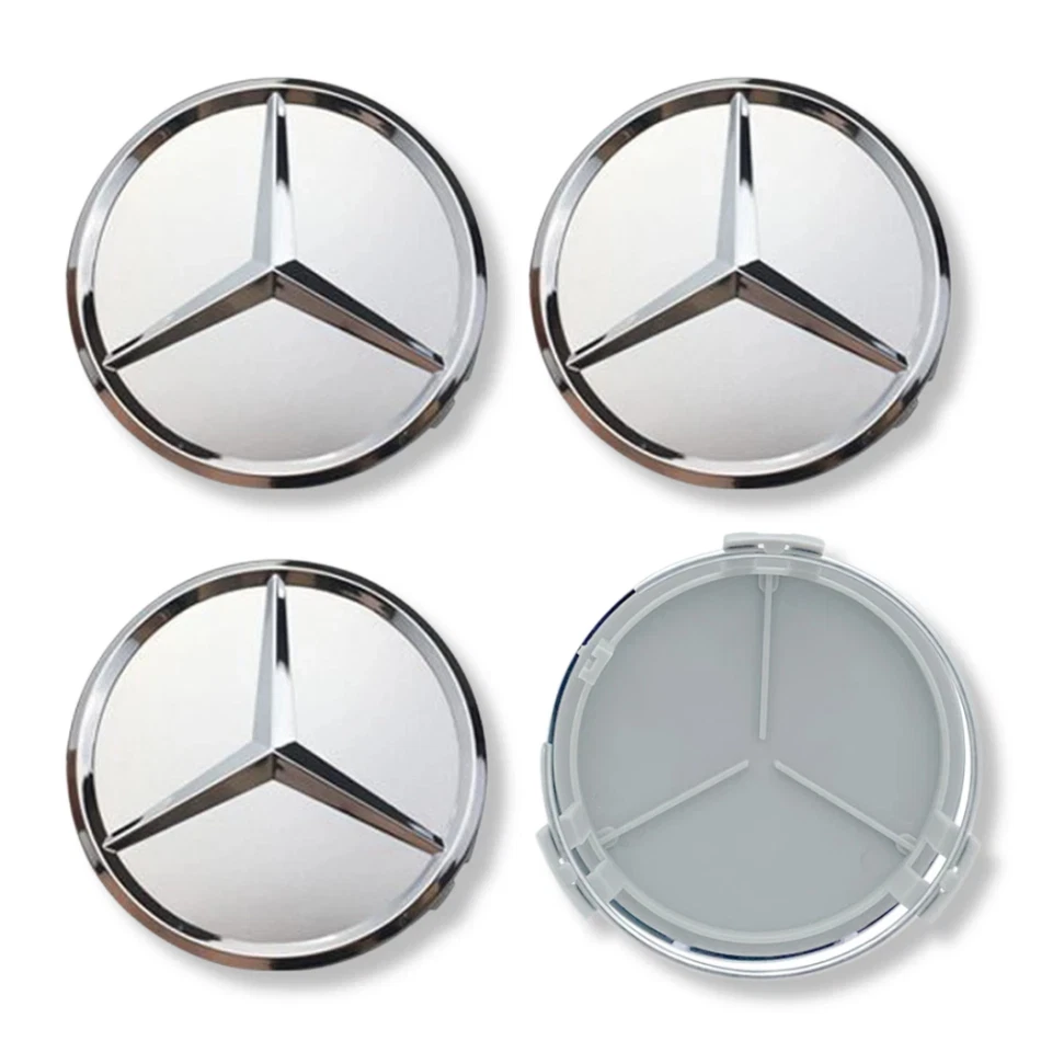 4 x 75MM Wheel Hub Caps Center Emblem Logo For Mercedes Benz C E S GLK SL CLS A - Изображение 4 из 4
