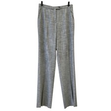 Carolina Herrera Gray Twill Weave Wool Blend Wide Leg Pants Size 6