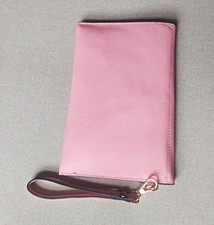 Pink Solid Women s Wristlet Wallet Zipper Pou...
