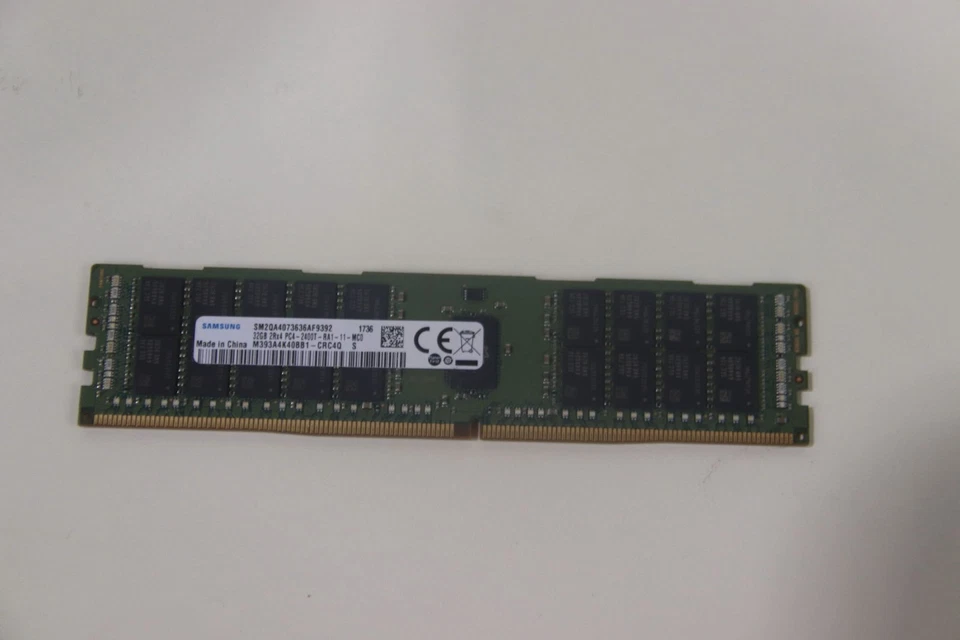 SAMSUNG 32GB PC4-19200 DDR4 RDIMM MEMORY MODULES | M393A4K40CB1-CRC4Q | LOT OF 2 - Image 2 of 3