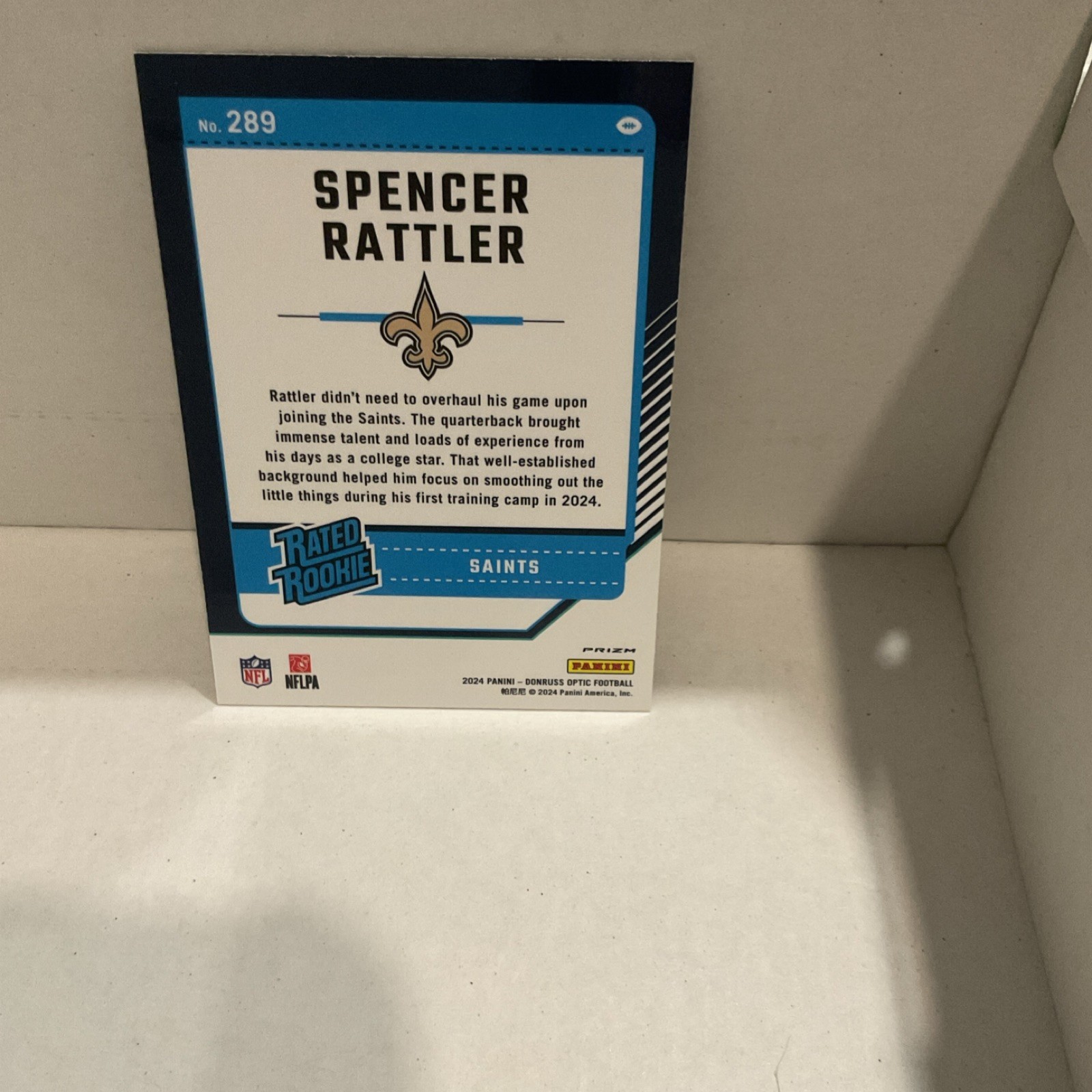 2024 Panini Donruss Optic Rated Rookie Blue Hyper Spencer Rattler #289 Saints