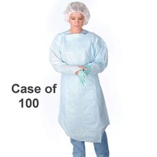 Medline Polyethylene Gowns Blue X-Large Disposable NONBL200 -100 Pieces NEW