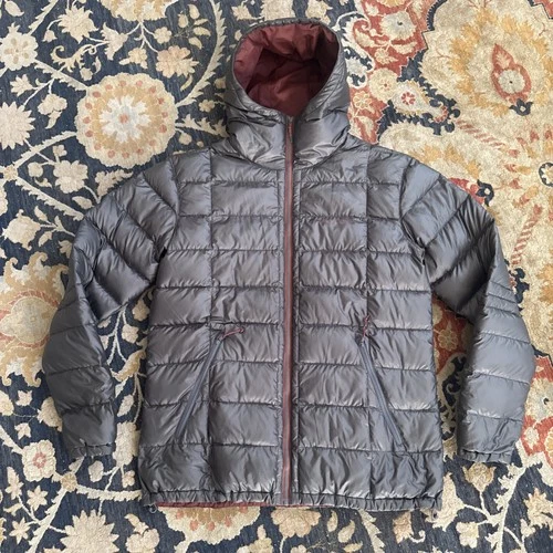 Flylow Gear General's Gray Down Hooded Jacket Mens Large - product listing photo