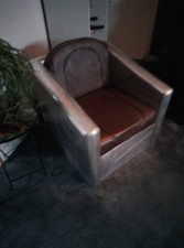 Armchair Aviator Leather Real Aluminium Club Chair Lounge