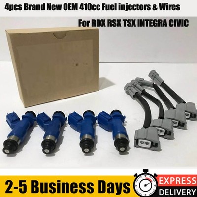 4PCS OEM 410cc FUEL INJECTORS 16450-RWC-A01 For RDX RSX TSX INTEGRA CIVIC