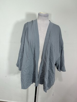 Wynne Layers Women s Gray Color 3/4 Sleeve Cardigan Size L