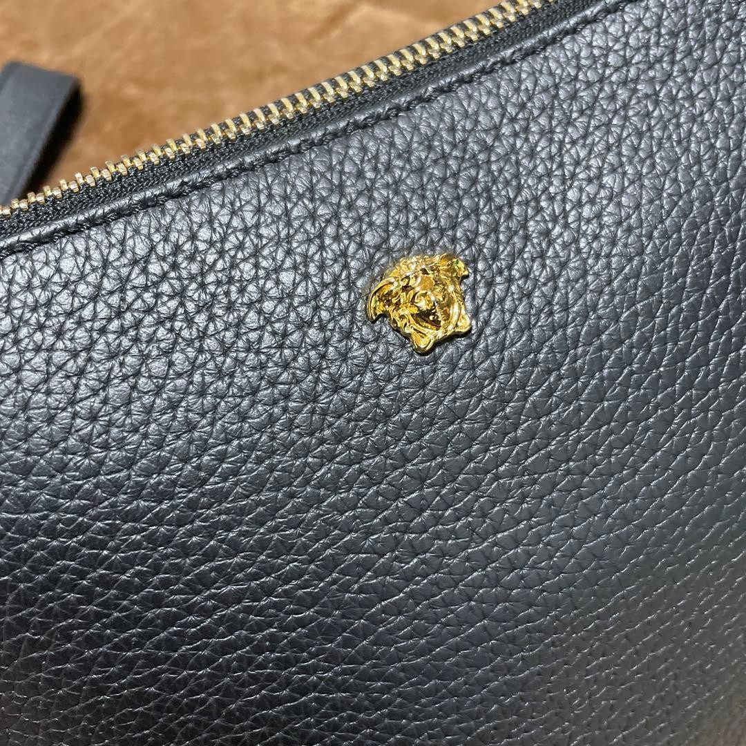 Versace Medusa Black Leather Clutch Bag Used Elegant Party Dress Up thumbnail 2