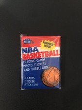 1986 FLEER Basketball wax pack!  BEAUTIFUL! Alex English  sticker on back!