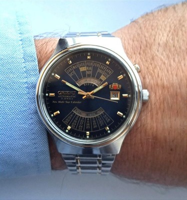 Vintage Orient Watch Automatic Multi Year Calendar 21 Jewels Mens.SERVISED.