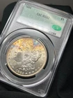 1885 P CAC MS62 Morgan Silver Dollar Orange/Blue Rim Toner BEAUTY SEE VIDEO