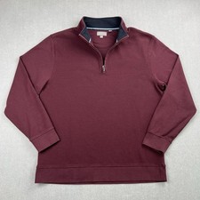 Ted Baker 1/4 Zip Pique Textured Pullover Mens XL Burgundy Sweater Sweatshirt