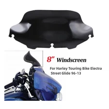 8" Black Windshield Windscreen For Harley Touring Street Electra Glide 1996-2013