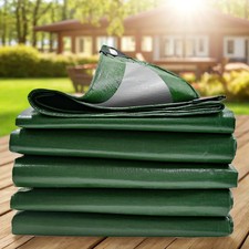 Abdeckplane 480 g/m² Gewebeplane mit Ösen LKW PVC Plane Holz Schutzplane Grün