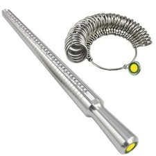 Metal Ring Sizer Gauge Mandrel Finger Sizing Measure Stick Standard Tool Sliver