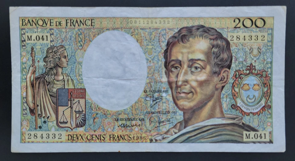 200 Francs 1986 - Montesquieu M.041 - FRANCE - - Photo 1/2
