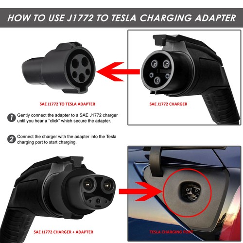 KIT ADAPTADOR DE CARGA ELÉCTRICA SAE J1772 250V AC 60A MAX PARA TESLA MODELO 3/S/X/Y - Imagen 2 de 6