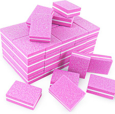 50Pcs Pink Sponge Nail Buffers,100/180 Grit Mini Nail Files,Mini Buffer Block Na