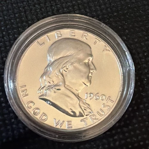 1960 Franklin Half Dollar 90% Silver Proof No Mint Mark In Capsule Estate Coins