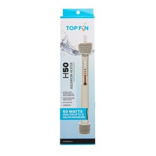 Submersible Aquarium Heater - Top Fin H50- 50 Watts Up To 15 Gallons - NEW