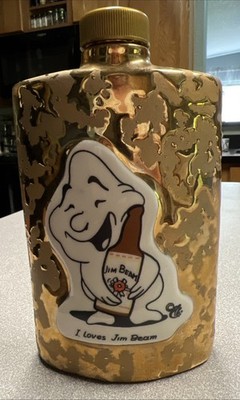 1976 Jim Beam Weeping Gold Flask 