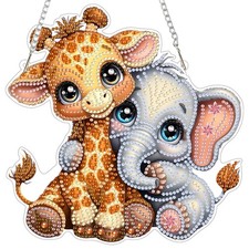 MXJSUA Diamond Art Hanging Kits for Adults Beginners, Giraffe and Elephant