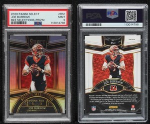 2020 Panini Select Rookie Selections Silver Prizm Joe Burrow #RS-1 PSA 9 MINT RC