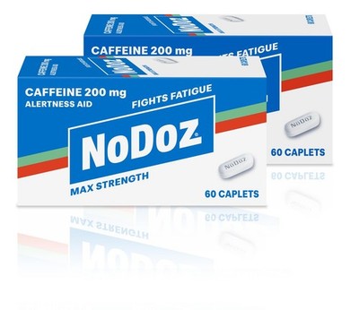 NoDoz 200mg Maximum Strength Caffeine Alertness Aid 60 Caplet Twin Pack 120