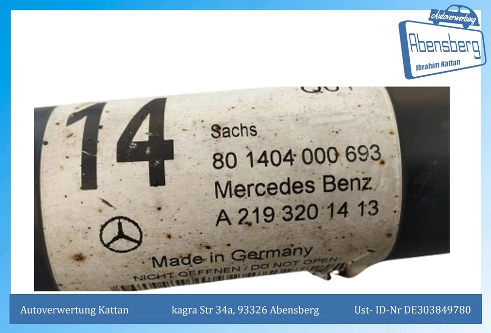 Gebr. Mercedes W219 CLS Stoßdämpfer Vorne SET A2193201413 Sachs Original #3706 - Bild 2 von 4