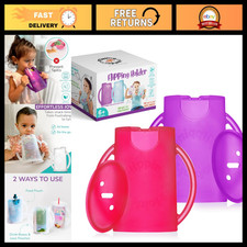 Mess-Free Food Pouch Holder for Kids - Easy Grip Juice Box Applesauce Holder