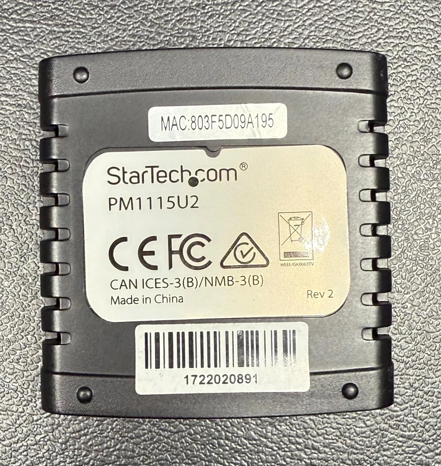 StarTech 10/100Mbps Ethernet to USB 2.0 Network LPR Print Server #PM1115U2 - Image 2 of 4