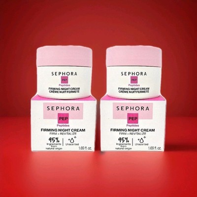 Sephora Firming Night Cream with Peptides Full Size 1.69 fl oz Set Of 2
