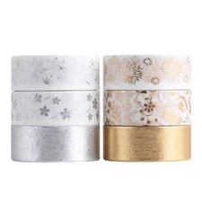 6 Rolls Washi Tape 15mm Wide Decorative Paper Masking Tape for Scrapbooking