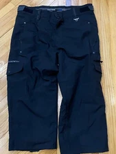 OE Pro Ocean & Earth Ski Pants Mens 2XL Black Fleece Lined Cargo Pockets Zip Fly