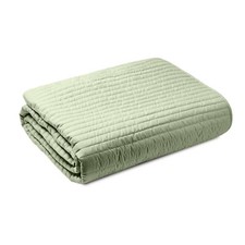 Bianca Quilted Lines Bedspread 220x230cm Or Matching Cushion 55x55cm Sage Green