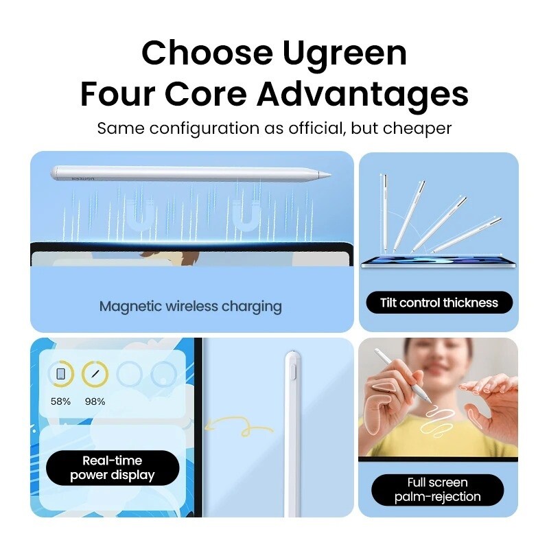UGREEN Stylus Pen For Apple Pencil Wireless Magnetic Charging iPad
