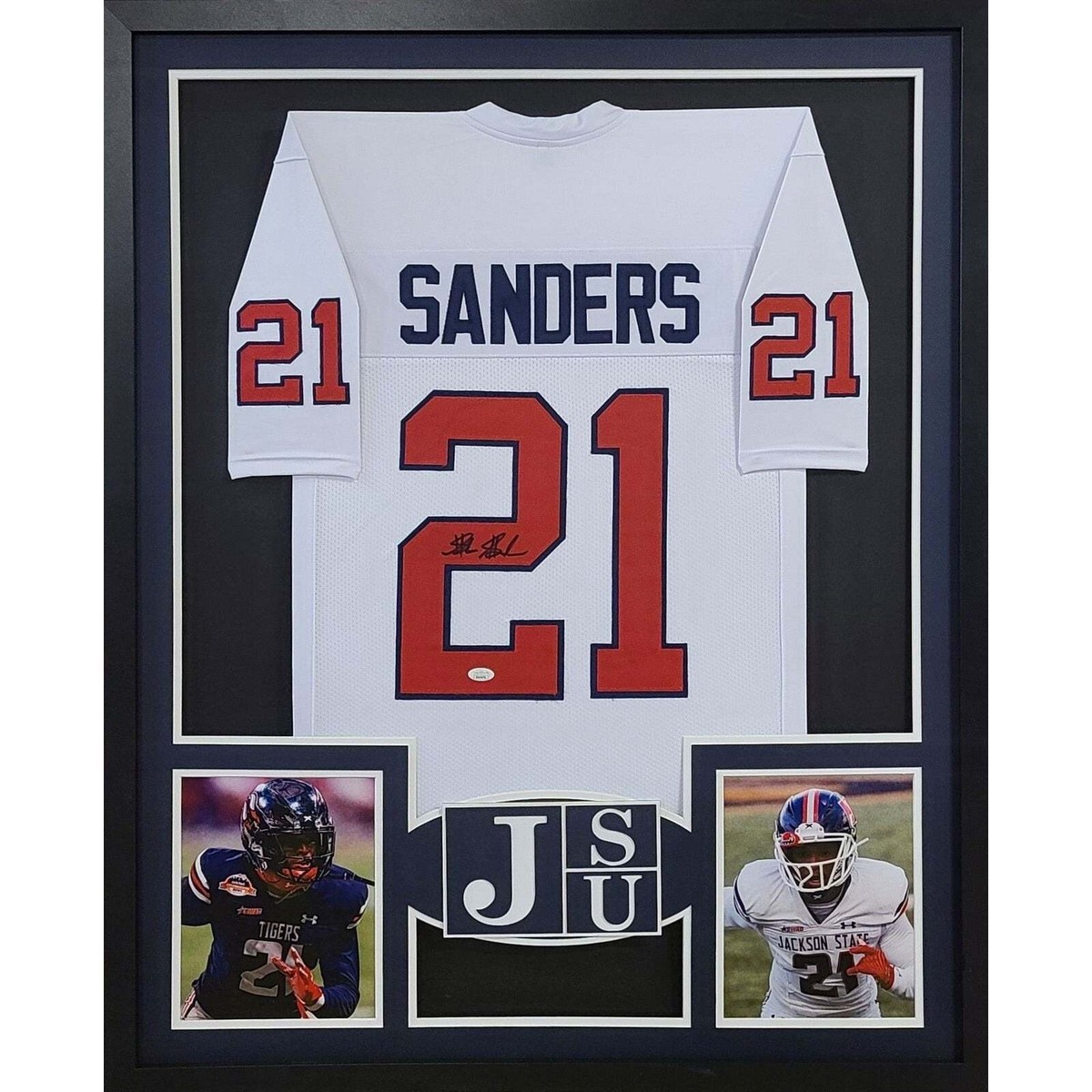 Shilo Sanders Framed Signed Jersey JSA Autographed Jackson State
