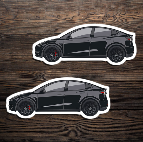 2x Cute Tesla Model Y Sticker Decal for Water Bottle, Laptop, PS5 4x 2.1 inch - Picture 4 of 8